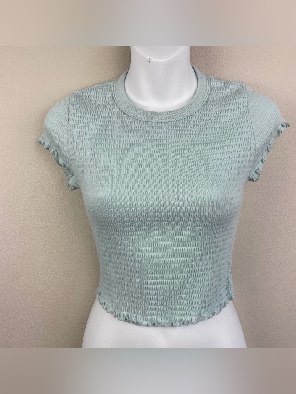 Altar'd State Short Sleeve Smocked Crop Top - Size Small